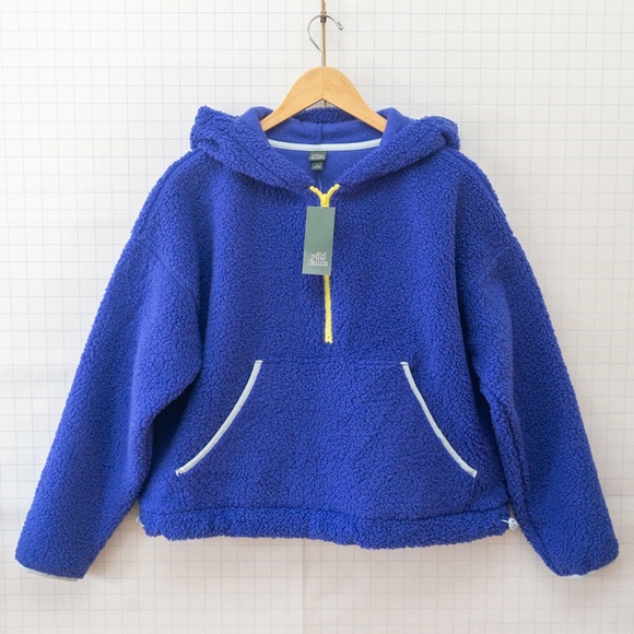 *NWT* Wild Fable Half Zip Anorak Hoodie Sherpa - Cobalt/Light Blue - Size M - Picture 2 of 11